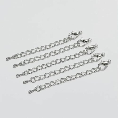 10 Stück/Los 50 70 mm Ton Erweiterte Verlängerung Schwanzkette Karabinerverschlüsse Anschluss für DIY Armband Halskette Schmuckherstellung-Rhodium10-70 mm 10 Stück/Los 50 70 mm Ton Erweiterte Verlängerung Schwanzkette Karabinerverschlüsse Anschluss für DIY Armband Halskette Schmuckherstellung-Rhodium10-70 mm von YFSHC