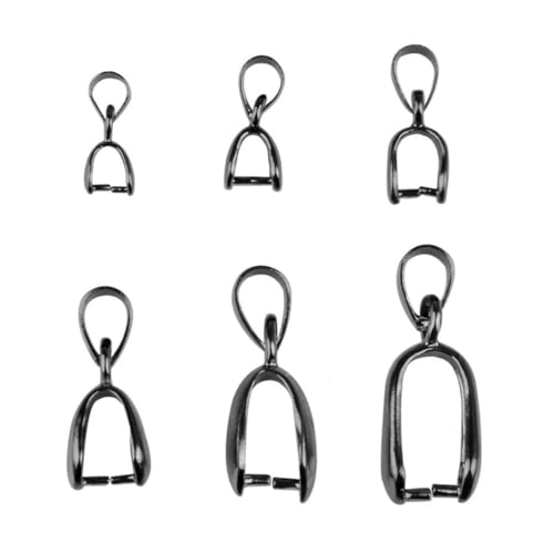 10 Stück/Los Anhänger-Clip-Verschluss Melonensamen Schnalle Anhängerverbinder Kupfer Charm Bail Perlen Schmuckzubehör DIY Schmuckkomponente-Gun Black-21MM von YFSHC