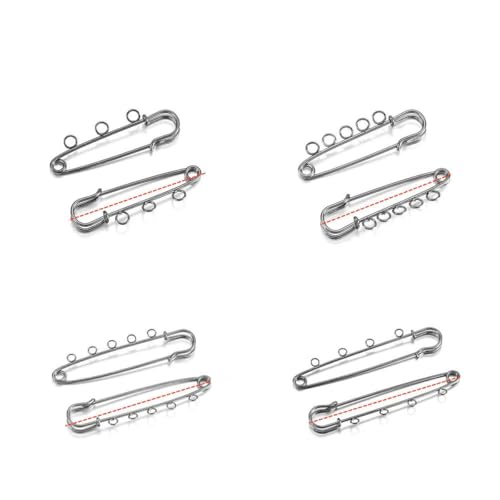 10 Stück/Los Broschenstifte aus unedlem Metall mit Ringen, 30/80/90 mm, Stifte, Roségold, Dekoration, Schnallenstift für Schmuckherstellung, Zubehör – Gun Black – 50 mm mit 5 Ringen 10 Stück/Los Broschenstifte aus unedlem Metall mit Ringen, 30/80/90 mm, Stifte, Roségold, Dekoration, Schnallenstift für Schmuckherstellung, Zubehör – Gun Black – 50 mm mit 5 Ringen von YFSHC