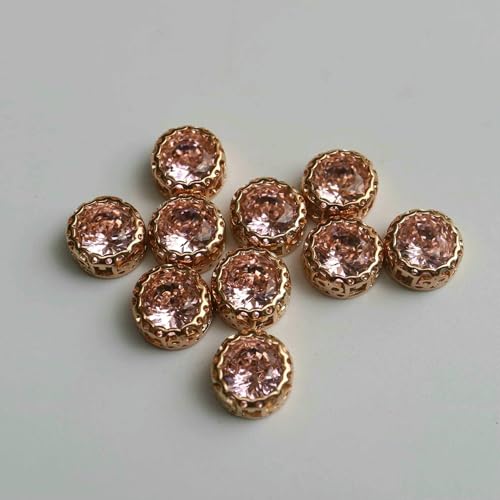 10 Stück/Los DIY Herz Kristallknöpfe Zirkonia Knopf für Mantel Strass Schmuck Nähen Kleidung-Rosa von YFSHC
