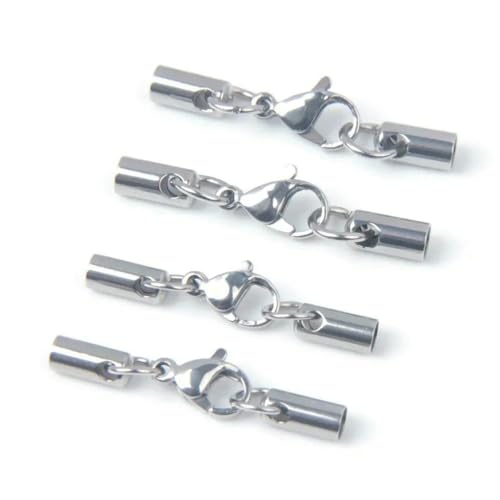 10 Stück/Los Edelstahl Runde Crimpverschlüsse Kordel Endperlen Endkappen Kordelkappe Lederband Schmuckherstellung Armband Halskette-QT-9020-Stahl-3,2 mm-Loch 10 Stück/Los Edelstahl Runde Crimpverschlüsse Kordel Endperlen Endkappen Kordelkappe Lederband Schmuckherstellung Armband Halskette-QT-9020-Stahl-3,2 mm-Loch von YFSHC