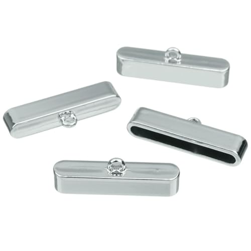 10 Stück/Los Endkappen aus legiertem Metall, Quetschperlenverschluss für flache Lederschnur-Endverschlüsse, goldfarbene Verbinder zur Schmuckherstellung, 3,5 x 20 mm 10 Stück/Los Endkappen aus legiertem Metall, Quetschperlenverschluss für flache Lederschnur-Endverschlüsse, goldfarbene Verbinder zur Schmuckherstellung, 3,5 x 20 mm von YFSHC