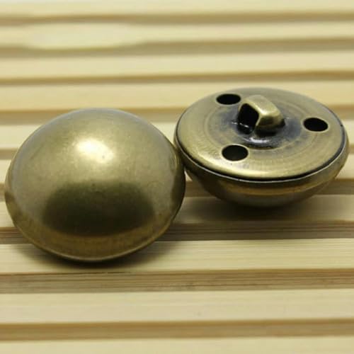 10 Stück/Los Größe: 10–25 mm Pilzknöpfe aus Kupfermetall für Kleidung, Vintage-Knopf, DIY-Zubehör, 10–25 mm (ss-7377)-Bronze-20 mm, 10 Stück von YFSHC