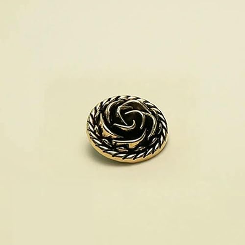 10 Stück/Los Neue Metallknöpfe Retro Kupfermantel Nähen für Herren- und Damenbekleidung Dekoration Knopfzubehör-10 Stück S8-25mm von YFSHC