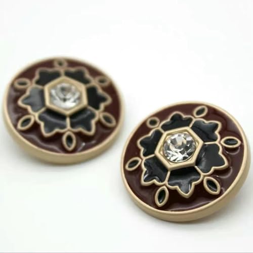 10 Stück/Los Retro Metallknöpfe Damen Herren Mantel Dekoration Knopf Runde DIY Kleidung Nähzubehör-10 Stück S2-25mm von YFSHC