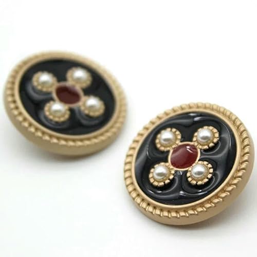 10 Stück/Los Retro Metallknöpfe Damen Herren Mantel Dekoration Knopf Runde DIY Kleidung Nähzubehör-10 Stück S5-21mm von YFSHC