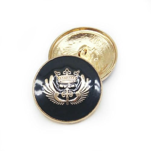10 Stück/Los Silber Gold Krone Metallknopf zum Nähen von Kleidung Pullover Mantel Dekoration Hemdknöpfe Handgefertigte Accessoires DIY-Gold704-22mm von YFSHC