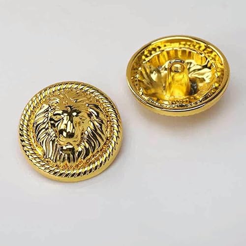 10 Stück/Lot Löwenkopf-Metallknöpfe für Kleidung DIY Vintage Schaft Runde Löwen verzierte Knöpfe-5-608-1-18MM von YFSHC