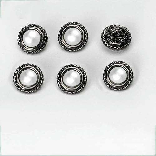 10 Stück 11 mm runde Perlmuttknöpfe für Kleidung, Hemden, Pullover, Strickjacken, Blusen, Luxus-Metallknopf DIY Nähzubehör-10 von YFSHC
