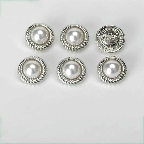 10 Stück 11 mm runde Perlmuttknöpfe für Kleidung, Hemden, Pullover, Strickjacken, Blusen, Luxus-Metallknopf DIY Nähzubehör-11 von YFSHC