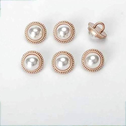 10 Stück 11 mm runde Perlmuttknöpfe für Kleidung, Hemden, Pullover, Strickjacken, Blusen, Luxus-Metallknopf DIY Nähzubehör-14 von YFSHC