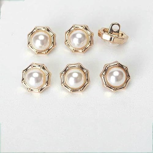 10 Stück 11 mm runde Perlmuttknöpfe für Kleidung, Hemden, Pullover, Strickjacken, Blusen, Luxus-Metallknopf DIY Nähzubehör-16 von YFSHC