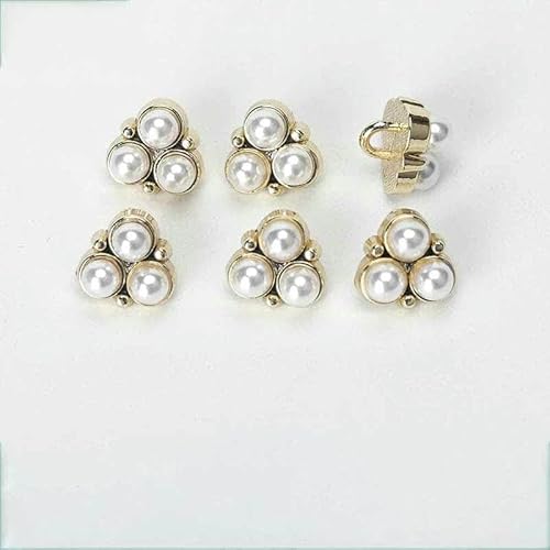 10 Stück 11 mm runde Perlmuttknöpfe für Kleidung, Hemden, Pullover, Strickjacken, Blusen, Luxus-Metallknopf DIY Nähzubehör-2-2 von YFSHC