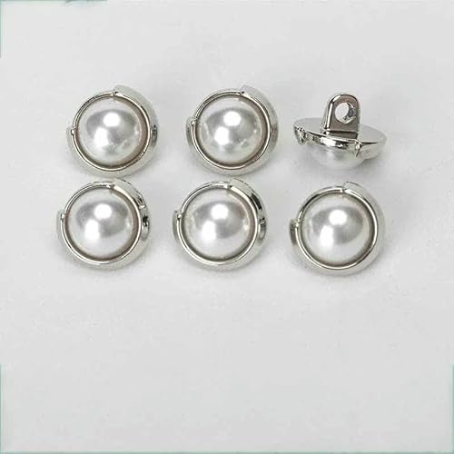10 Stück 11 mm runde Perlmuttknöpfe für Kleidung, Hemden, Pullover, Strickjacken, Blusen, Luxus-Metallknopf DIY Nähzubehör-3-2 von YFSHC