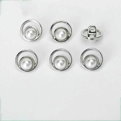 10 Stück 11 mm runde Perlmuttknöpfe für Kleidung, Hemden, Pullover, Strickjacken, Blusen, Luxus-Metallknopf DIY Nähzubehör-4-2 von YFSHC