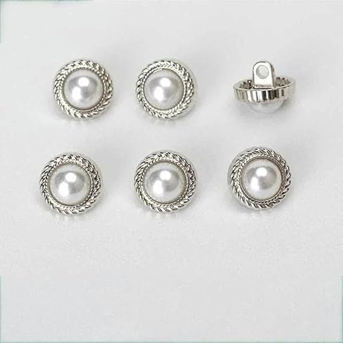 10 Stück 11 mm runde Perlmuttknöpfe für Kleidung, Hemden, Pullover, Strickjacken, Blusen, Luxus-Metallknopf DIY Nähzubehör-5-2 von YFSHC