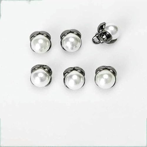 10 Stück 11 mm runde Perlmuttknöpfe für Kleidung, Hemden, Pullover, Strickjacken, Blusen, Luxus-Metallknopf DIY Nähzubehör-6-2 von YFSHC
