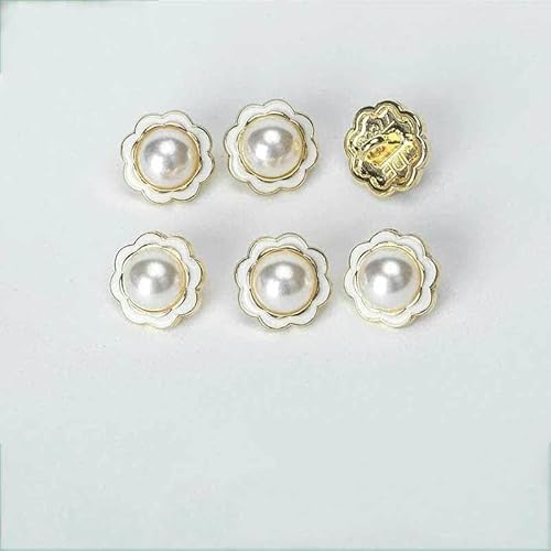 10 Stück 11 mm runde Perlmuttknöpfe für Kleidung, Hemden, Pullover, Strickjacken, Blusen, Luxus-Metallknopf DIY Nähzubehör-8 von YFSHC