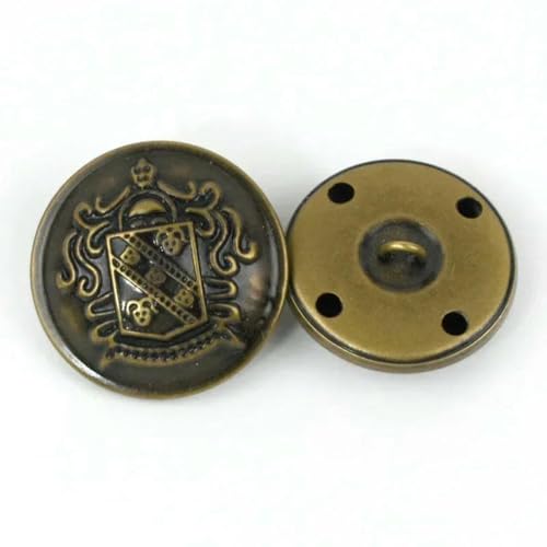 10 Stück 12–30 mm Metallknopf, Retro-Schaft, flache Knöpfe, hohle Kupferschnallen, Hemd, Mantel, Kleidung, Jeans, Verschluss, DIY-Nähzubehör, B3-13-Bronze-23,0 mm von YFSHC