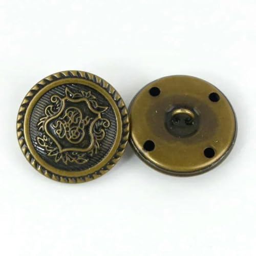 10 Stück 12–30 mm Metallknopf, Retro-Schaft, flache Knöpfe, hohle Kupferschnallen, Hemd, Mantel, Kleidung, Jeans, Verschluss, DIY-Nähzubehör, B3-15-Bronze-20 mm von YFSHC