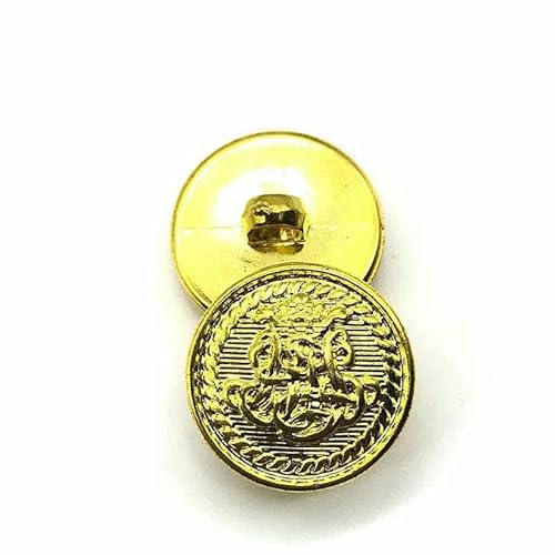 10 Stück 15/18/21/25 mm goldene goldfarbene Knöpfe Kleidungsstück Mantel Nähzubehör Knöpfe für Kleidung Handwerk-12-18mm von YFSHC