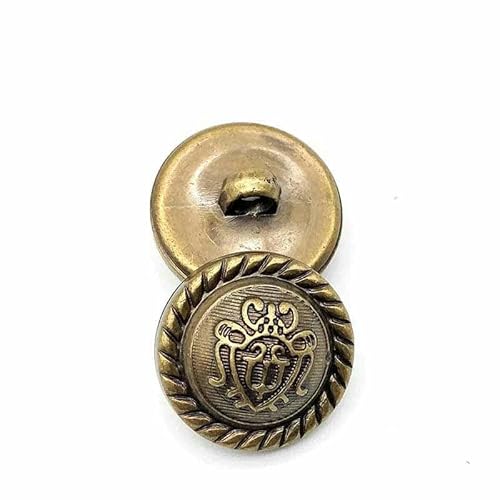 10 Stück 15/18/21/25 mm goldene goldfarbene Knöpfe Kleidungsstück Mantel Nähzubehör Knöpfe für Kleidung Handwerk-3-21mm von YFSHC