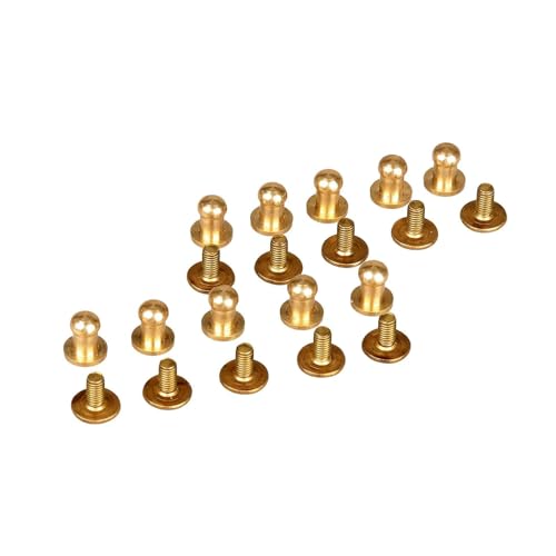 10 Stück 5/6/7/8/9/10 mm Messing-Knopfnieten zum Einschrauben, runder Kopf, Nieten, Taschen-Druckknöpfe, Schnallenverschluss, Nähen, Lederhandwerk, 6 mm von YFSHC