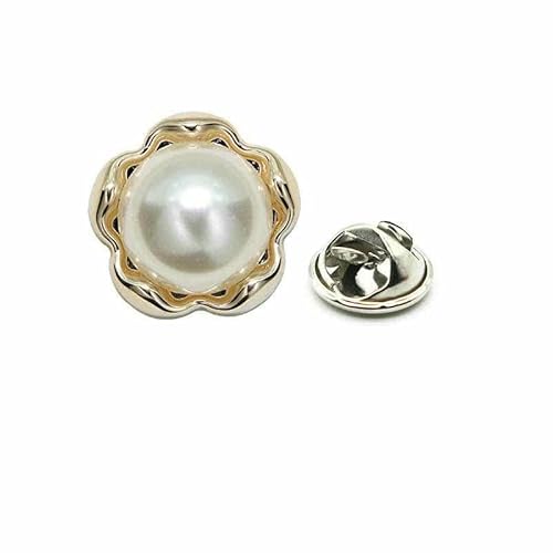 10 Stück Damen-Hemd-Brosche, Knöpfe, zum Vertuschen, Anstecknadeln, Nähen, Perlen-Strass-Knopf, groß, DIY-Hemd, Kleidungsdekor, A15a, 21 mm, 10 Stück von YFSHC