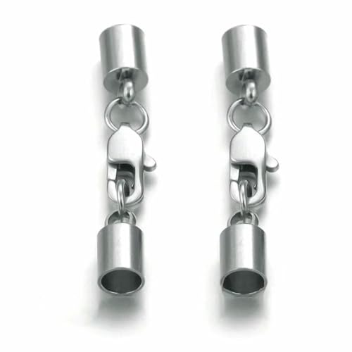 10 Stück Edelstahl Lederbänder Karabinerverschlüsse Haken Verbinder für Schmuckherstellung Zubehör Zubehör Teile Bulk-JC043S-E von YFSHC