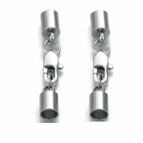 10 Stück Edelstahl Lederbänder Karabinerverschlüsse Haken Verbinder für Schmuckherstellung Zubehör Zubehör Teile Bulk-JC043S-F von YFSHC