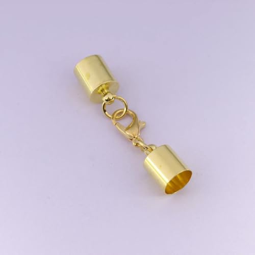 10 Stück Karabinerhaken, Lederkordel-Endkappen, 2,5–10 mm, Crimps, Endkappen, Verbinder für Armbänder, Halsketten, Schmuckzubehör, goldfarben, 7 mm 10 Stück Karabinerhaken, Lederkordel-Endkappen, 2,5–10 mm, Crimps, Endkappen, Verbinder für Armbänder, Halsketten, Schmuckzubehör, goldfarben, 7 mm von YFSHC
