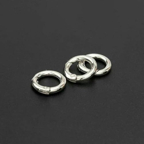 10 Stück Metall-O-Ring-Federverschlüsse für DIY-Schmuck, zu öffnen, rund, Karabiner, Schlüsselanhänger, Taschenclips, Haken, Hundekettenschnallen, Verbinder, Silber, 20 mm 10 Stück Metall-O-Ring-Federverschlüsse für DIY-Schmuck, zu öffnen, rund, Karabiner, Schlüsselanhänger, Taschenclips, Haken, Hundekettenschnallen, Verbinder, Silber, 20 mm von YFSHC