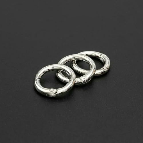 10 Stück Metall-O-Ring-Federverschlüsse für DIY-Schmuck, zu öffnen, runder Karabiner, Schlüsselanhänger, Taschenclips, Haken, Hundekettenschnallen, Verbinder, Silber, 25 mm 10 Stück Metall-O-Ring-Federverschlüsse für DIY-Schmuck, zu öffnen, runder Karabiner, Schlüsselanhänger, Taschenclips, Haken, Hundekettenschnallen, Verbinder, Silber, 25 mm von YFSHC