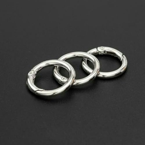 10 Stück Metall-O-Ring-Federverschlüsse für DIY-Schmuck, zu öffnen, runder Karabiner, Schlüsselanhänger, Taschenclips, Haken, Hundekettenschnallen, Verbinder, Silber, 26 mm 10 Stück Metall-O-Ring-Federverschlüsse für DIY-Schmuck, zu öffnen, runder Karabiner, Schlüsselanhänger, Taschenclips, Haken, Hundekettenschnallen, Verbinder, Silber, 26 mm von YFSHC