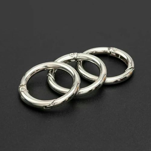 10 Stück Metall-O-Ring-Federverschlüsse für DIY-Schmuck, zu öffnen, runder Karabiner, Schlüsselanhänger, Taschenclips, Haken, Hundekettenschnallen, Verbinder, Silber, 33,0 mm 10 Stück Metall-O-Ring-Federverschlüsse für DIY-Schmuck, zu öffnen, runder Karabiner, Schlüsselanhänger, Taschenclips, Haken, Hundekettenschnallen, Verbinder, Silber, 33,0 mm von YFSHC