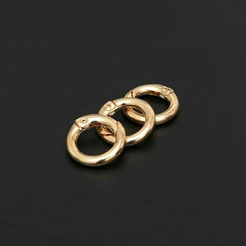 10 Stück Metall-O-Ring-Federverschlüsse für DIY-Schmuck, zu öffnen, runder Karabiner, Schlüsselanhänger, Taschenclips, Haken, Hundekettenschnallen, Verbinder, goldfarben, 20 mm 10 Stück Metall-O-Ring-Federverschlüsse für DIY-Schmuck, zu öffnen, runder Karabiner, Schlüsselanhänger, Taschenclips, Haken, Hundekettenschnallen, Verbinder, goldfarben, 20 mm von YFSHC