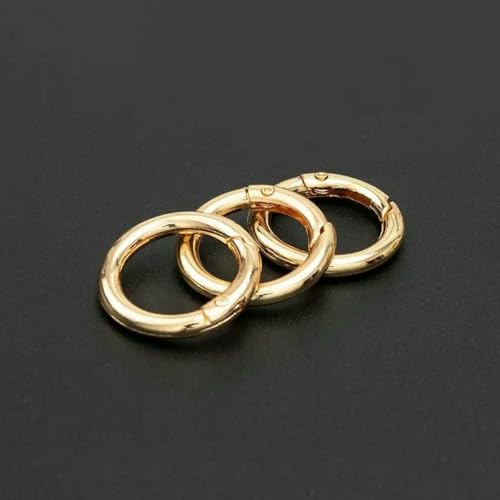 10 Stück Metall-O-Ring-Federverschlüsse für DIY-Schmuck, zu öffnen, runder Karabiner, Schlüsselanhänger, Taschenclips, Haken, Hundekettenschnallen, Verbinder, goldfarben, 26 mm 10 Stück Metall-O-Ring-Federverschlüsse für DIY-Schmuck, zu öffnen, runder Karabiner, Schlüsselanhänger, Taschenclips, Haken, Hundekettenschnallen, Verbinder, goldfarben, 26 mm von YFSHC