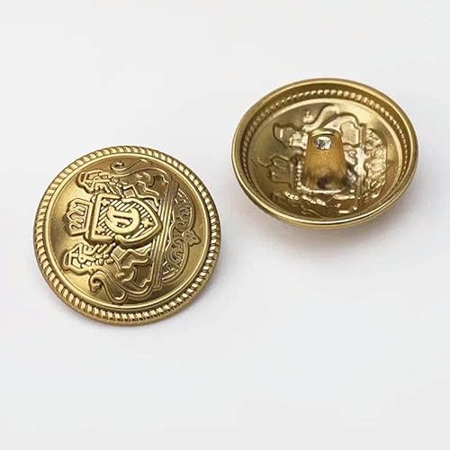 10 Stück Metallknöpfe für Kleidung, Nähzubehör, DIY, Vintage-Goldknöpfe für Kleidung, Mode, Mantel, Bluse, Knöpfe, Farbe 3–18 mm (10 Stück) von YFSHC