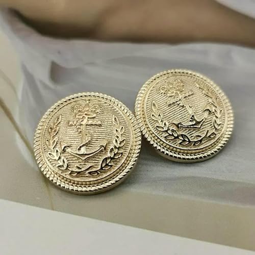 10 Stück Retro-Ankermuster, goldener Metallknopf für Kleidung, Mäntel, Hemden, Nähzubehör, Nähknöpfe, DIY, Bastelbedarf, Neu, 1–18 mm, 10 Stück 10 Stück Retro-Ankermuster, goldener Metallknopf für Kleidung, Mäntel, Hemden, Nähzubehör, Nähknöpfe, DIY, Bastelbedarf, Neu, 1–18 mm, 10 Stück von YFSHC