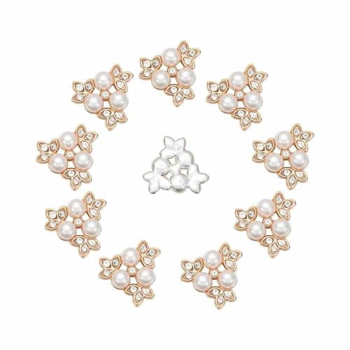 10 Stück Strass-Schneeflocken-Blumenknöpfe, flache Rückseite, Beschichtung, Haarnadel, Zubehör, DIY, flache Rückseite, Schnalle, Bekleidung, Nähen, Kleidungsstück 10 Stück Strass-Schneeflocken-Blumenknöpfe, flache Rückseite, Beschichtung, Haarnadel, Zubehör, DIY, flache Rückseite, Schnalle, Bekleidung, Nähen, Kleidungsstück von YFSHC