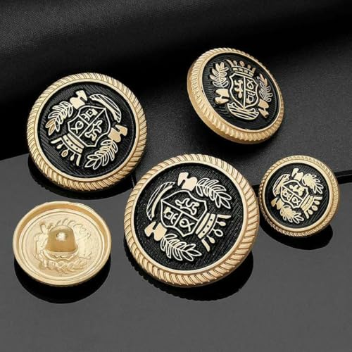 10 Stück Vintage Metallknöpfe Anzug Trenchcoat Vintage Golden Rundmantel Dekorativer Knopf Zubehör-5-99-1-18MM von YFSHC