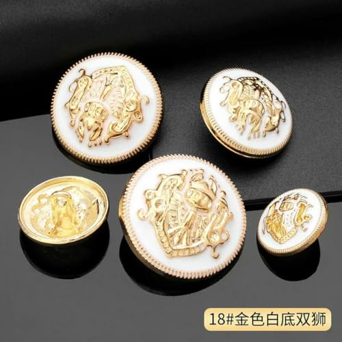 10 Stück Vintage Metallknöpfe Anzug Trenchcoat Vintage Golden Rundmantel Dekorativer Knopf Zubehör-5-99-22-18MM von YFSHC