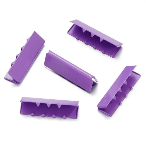 10 Stück bunte Quetschperlen, Hohlverschlüsse, Kordel-Endkappen, Schnurband, Lederclip, Faltverbinder für DIY-Schmuckzubehör, Lila, 8,5 x 30 mm 10 Stück bunte Quetschperlen, Hohlverschlüsse, Kordel-Endkappen, Schnurband, Lederclip, Faltverbinder für DIY-Schmuckzubehör, Lila, 8,5 x 30 mm von YFSHC