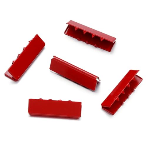 10 Stück bunte Quetschperlen, Hohlverschlüsse, Kordel-Endkappen, Schnurband, Lederclip, Faltverbinder für DIY-Schmuckzubehör, Rot, 8,5 x 25 mm 10 Stück bunte Quetschperlen, Hohlverschlüsse, Kordel-Endkappen, Schnurband, Lederclip, Faltverbinder für DIY-Schmuckzubehör, Rot, 8,5 x 25 mm von YFSHC
