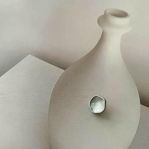 10 Stück konkave Metallknöpfe, 10 mm, modische goldene/silbrige unregelmäßige Schaftknöpfe, Bekleidungszubehör, Silber, 10 mm von YFSHC