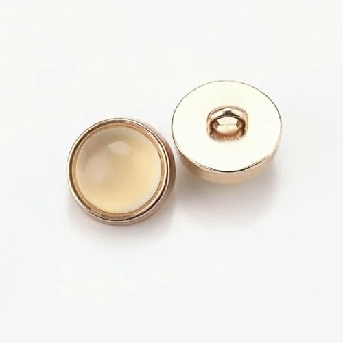 10 Stück luxuriöse Perlen-Metallknöpfe für Kleidung, Hemden, Blusen, Strickjacken, Nähzubehör, Retro, Vintage, 10 mm, Knopf-Gold-10 mm (10 mm) von YFSHC