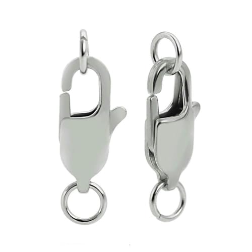 10 Stück rechteckige Karabinerverschlüsse aus 316er Edelstahl mit Biegeringen, Haken, Verbinder für Armbänder, Halsketten, Ketten, Schmuckherstellung, Stahl, 10 Stück, 11 mm 10 Stück rechteckige Karabinerverschlüsse aus 316er Edelstahl mit Biegeringen, Haken, Verbinder für Armbänder, Halsketten, Ketten, Schmuckherstellung, Stahl, 10 Stück, 11 mm von YFSHC