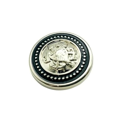 10 Stück stilvolle Metallöl-Preppy-Knöpfe DIY Mantelanzug Uniform Pullover Knopf Einfacher dekorativer Knopf-5-674-2-23,0 mm von YFSHC