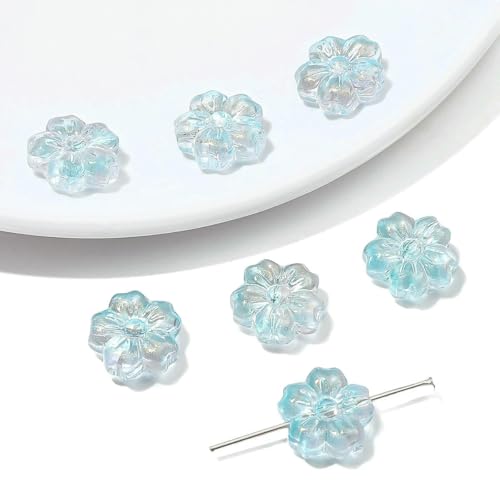 10 Stück transparente Glasperlen mit Farbverlauf, Kirschblütenperle, handgefertigt, DIY-Blumenperlenarmband, Zubehörmaterial, lose Perlen, Stil 1, 14,0 mm, 10 Stück 10 Stück transparente Glasperlen mit Farbverlauf, Kirschblütenperle, handgefertigt, DIY-Blumenperlenarmband, Zubehörmaterial, lose Perlen, Stil 1, 14,0 mm, 10 Stück von YFSHC