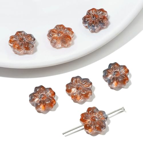10 Stück transparente Glasperlen mit Farbverlauf, Kirschblütenperle, handgefertigt, DIY-Blumenperlenarmband, Zubehörmaterial, lose Perlen, Stil 2, 14,0 mm, 10 Stück 10 Stück transparente Glasperlen mit Farbverlauf, Kirschblütenperle, handgefertigt, DIY-Blumenperlenarmband, Zubehörmaterial, lose Perlen, Stil 2, 14,0 mm, 10 Stück von YFSHC